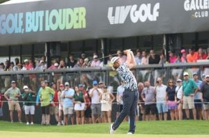 Cameron Smith takes a swing in a LIV golf tournament