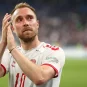 Danish soccer player Christian Eriksen on the field for the Danish National Team