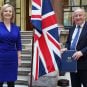 Former UK PM Liz Truss and MP Laurence Robertson at a political event