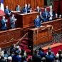 French President Emmanuel Macron speaks in front of lawmakers