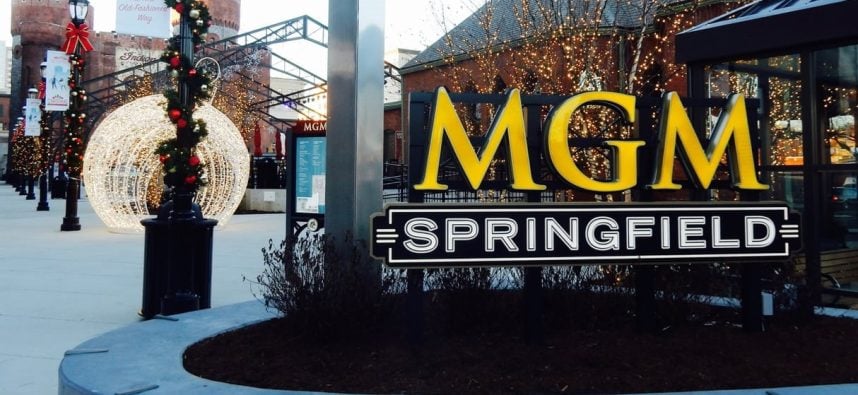 A sign for the MGM Springfield
