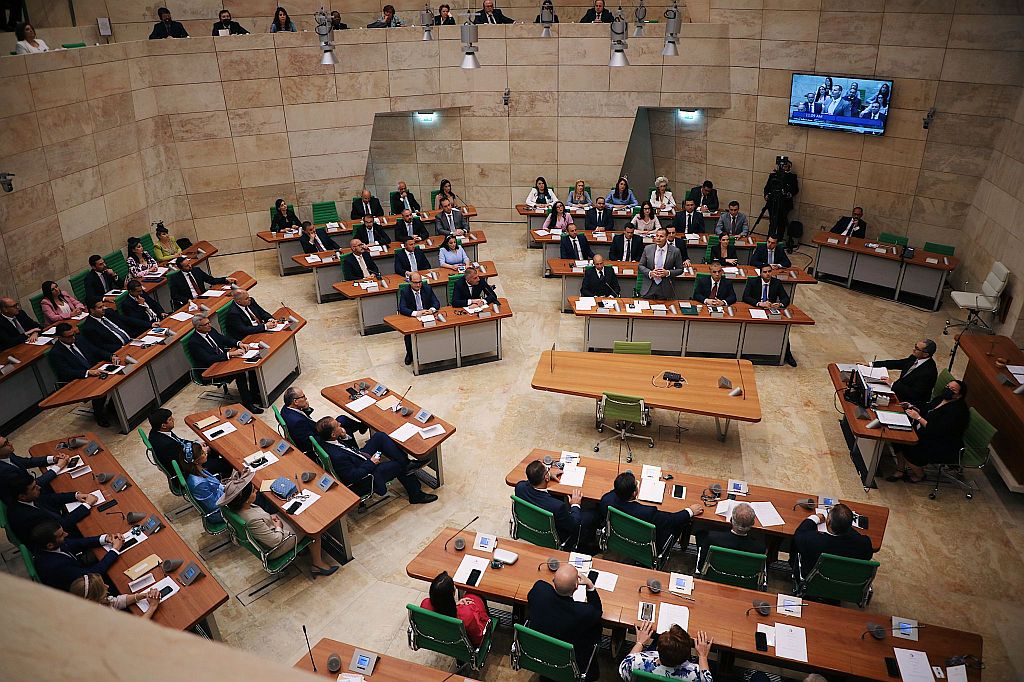 Maltese lawmakers participate in a parliamentary session