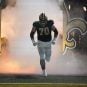New Orleans Saints offensive tackle Trevor Penning takes the field