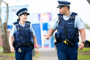 New Zealand police officers on patrol