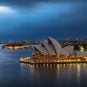 The Sydney Opera House in Australia at night