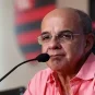 The former president of Brazilian soccer club Flamengo Eduardo Bandeira de Mello in a press conference