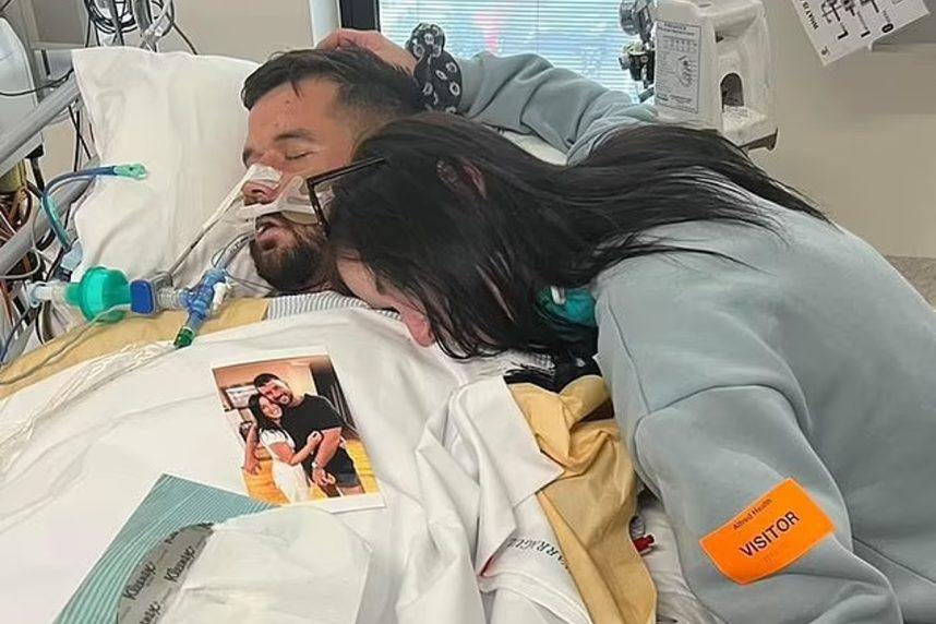 Luke Francis on his deathbed