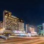 A building at the NagaWorld casino complex in Cambodia at night