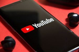 A smartphone with the YouTube logo