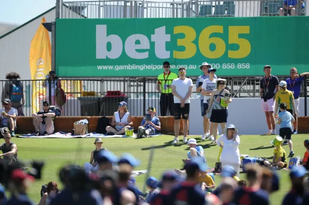 Bet365's sign promoting betting at a test cricket match in Australia