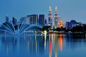 Kuala Lumpur, the capital of Malaysia, at night