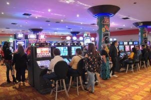 Patrons visit the Casino Hotel Roraima in Puerto Ordaz, Venezuela, for its return to the market