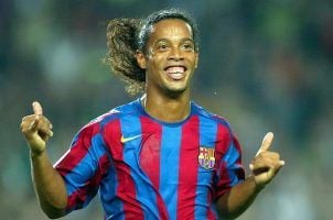Retired soccer star Ronaldinho when he still played for Barcelona FC