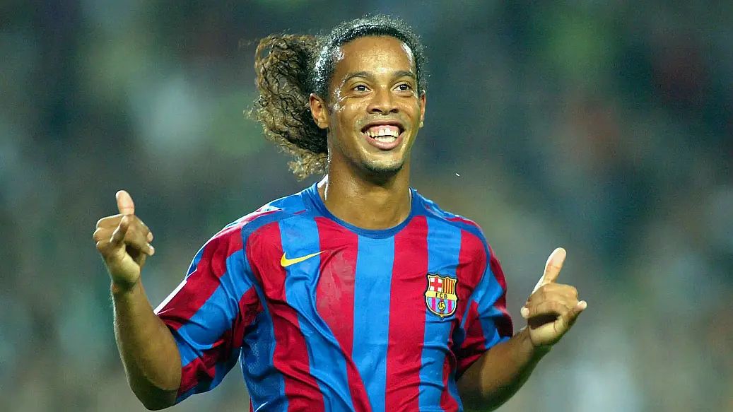 Retired soccer star Ronaldinho when he still played for Barcelona FC