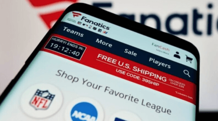 Fanatics' mobile sports betting app. 