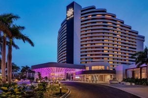The Star Gold Coast casino resort in Queensland at dusk