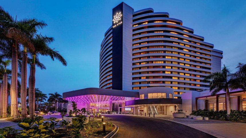 The Star Gold Coast casino resort in Queensland at dusk