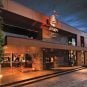 The entrance to the Casino Enjoy in Pucon, Chile at night
