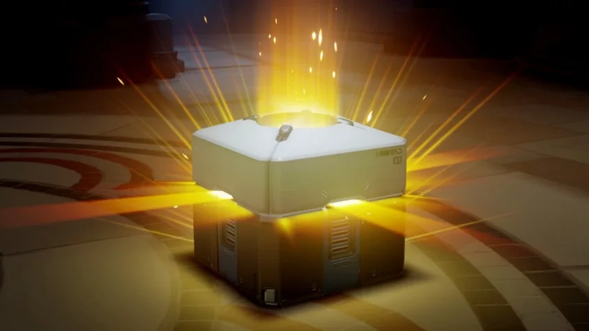 A loot box in the Overwatch video game