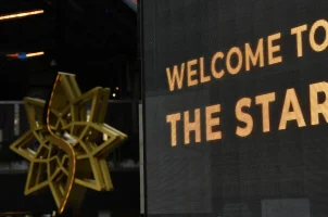 A sign greets visitors to a Star Entertainment casino in Australia