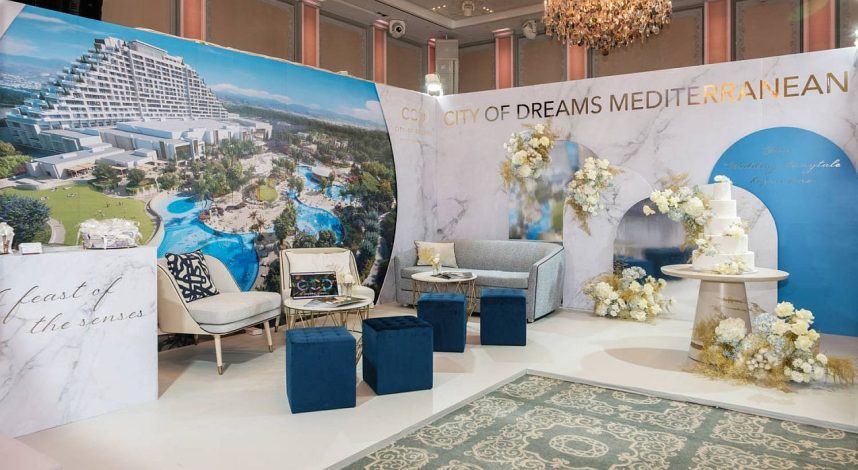 A wedding display inside the City of Dreams Mediterranean