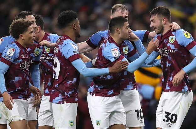 Burnley FC players on the field during a game