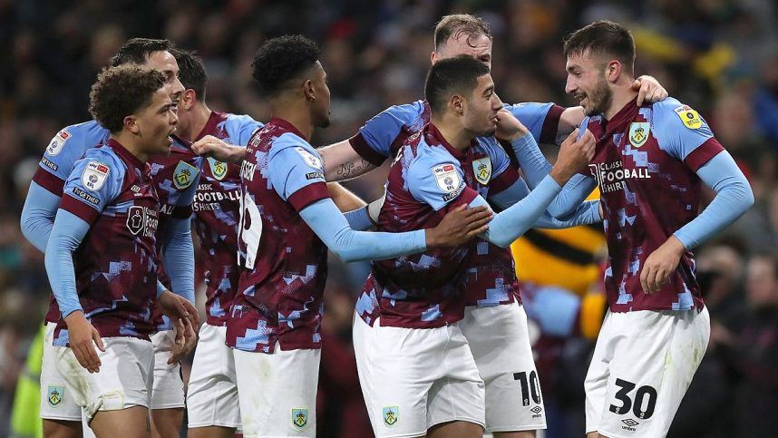 Burnley FC players on the field during a game