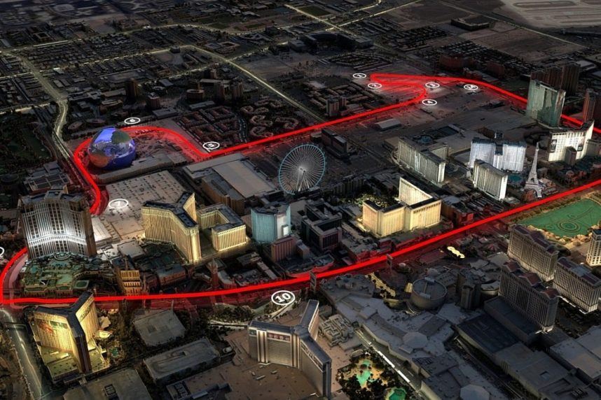 A rendering of Las Vegas Grand Prix circuit