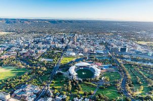 A view of Adelaide, South Australia, from the air
