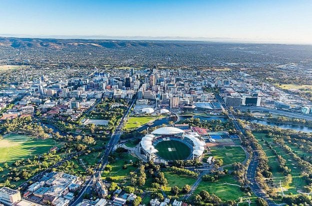 A view of Adelaide, South Australia, from the air