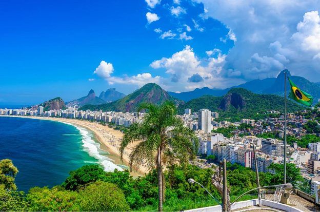 A view of Rio de Janeiro, Brazil, from the air