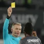 Bristol City's Antoine Semenyo receives a yellow card in the FA Cup