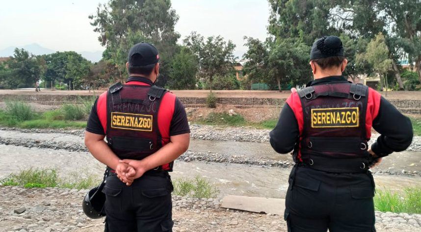 Members of Peru's official watchmen corps on patrol