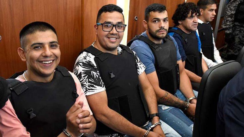 Members of the Los Monos gang in Rosario, Argentina in a court room.