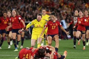 Spain's Women's World Cup team celebrates beating England in the final