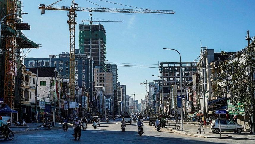 The Cambodia city of Sihanoukville under construction