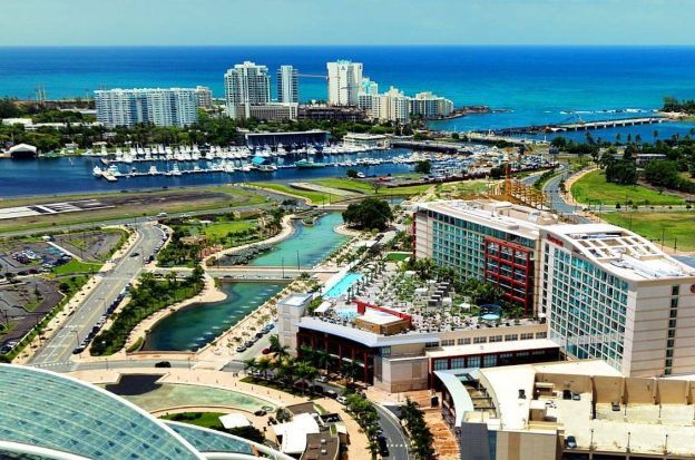 The Sheraton Hotel and Casino Metro in Puerto Rico as seen from the air