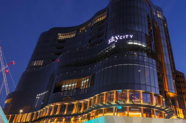 The SkyCity Adelaide casino at night