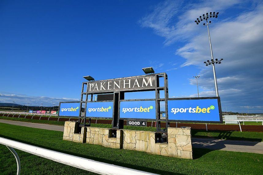 The Sportsbet sign at Pakenham Racecourse in Australia