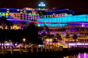 The Star Sydney casino at night