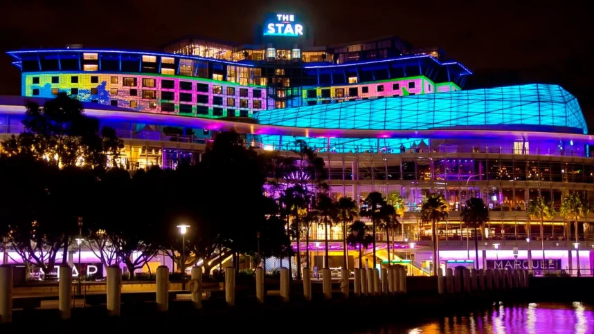 The Star Sydney casino at night