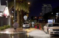 Las Vegas Casinos Hit By Torrential Rain, Drainage Channel Waters Carry Away Pedestrians