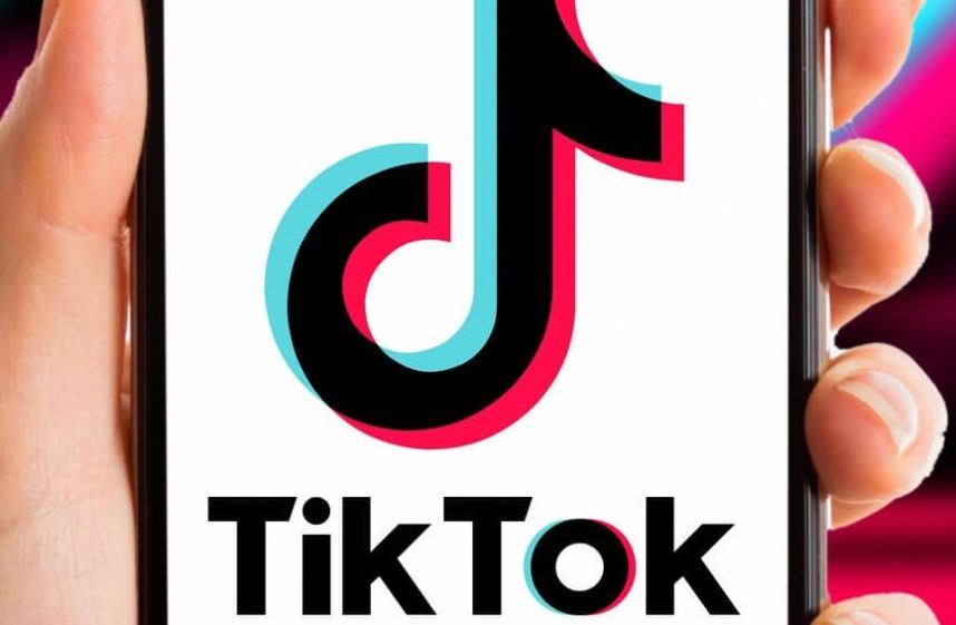 TikTok brand appears on cell phone