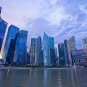 A view of the Singapore skyline from the water