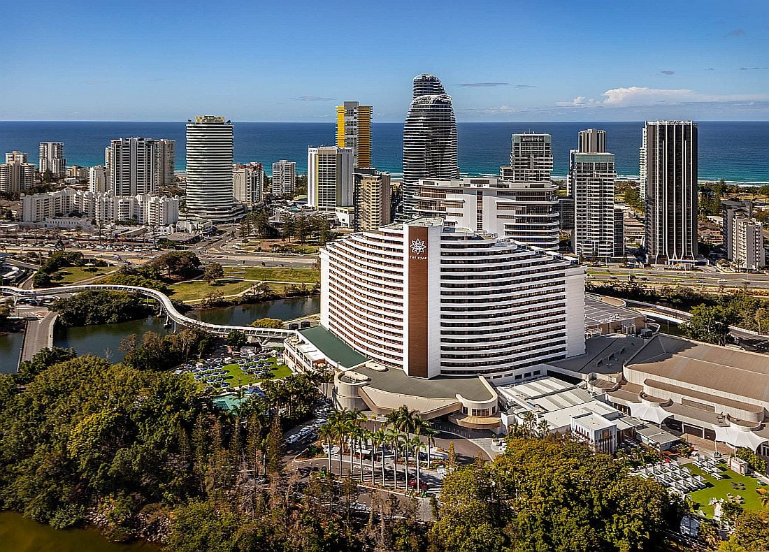 An aerial view of the Star Gold Coast in Queensland, Australia