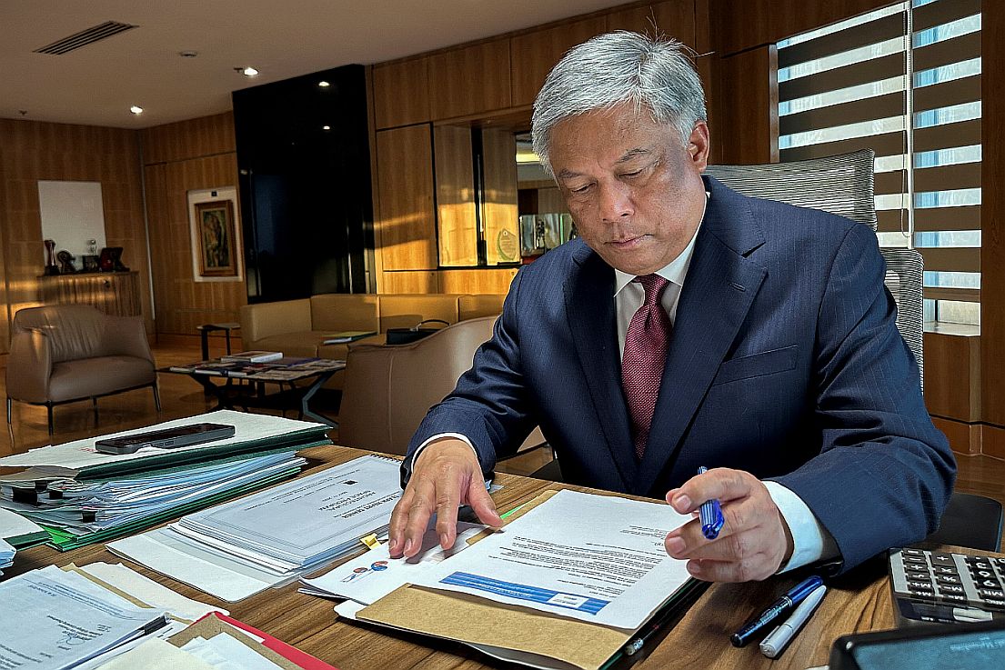 Philippine Amusement and Gaming Corp. Chairman Alejandro Tengco at his desk