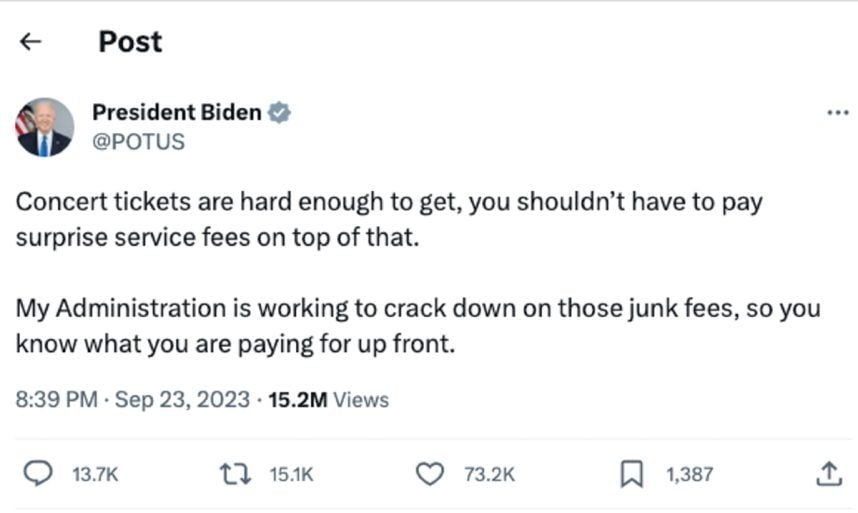 Joe Biden junk resort fees Las Vegas casino