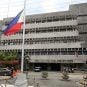 The Philippine flag flying in front the Senate building