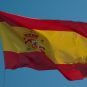 The Spanish flag flying on a makeshift mast