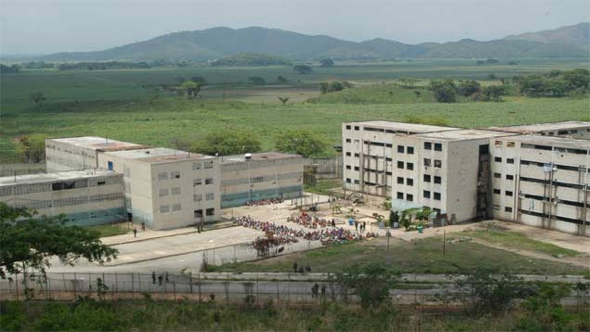 The Tocorón prison in Venezuela as seen from a nearby hill